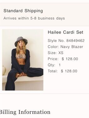 Hailee Cardi Set - Navy Knit Two-Piece free people